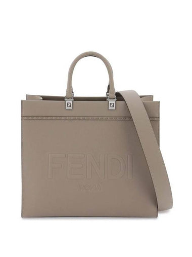 Sunshine Medium Leather Tote Bag Beige - FENDI - BALAAN 1