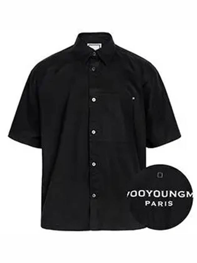 Men s Back Logo Cotton Short Sleeve Shirt Black - WOOYOUNGMI - BALAAN 6