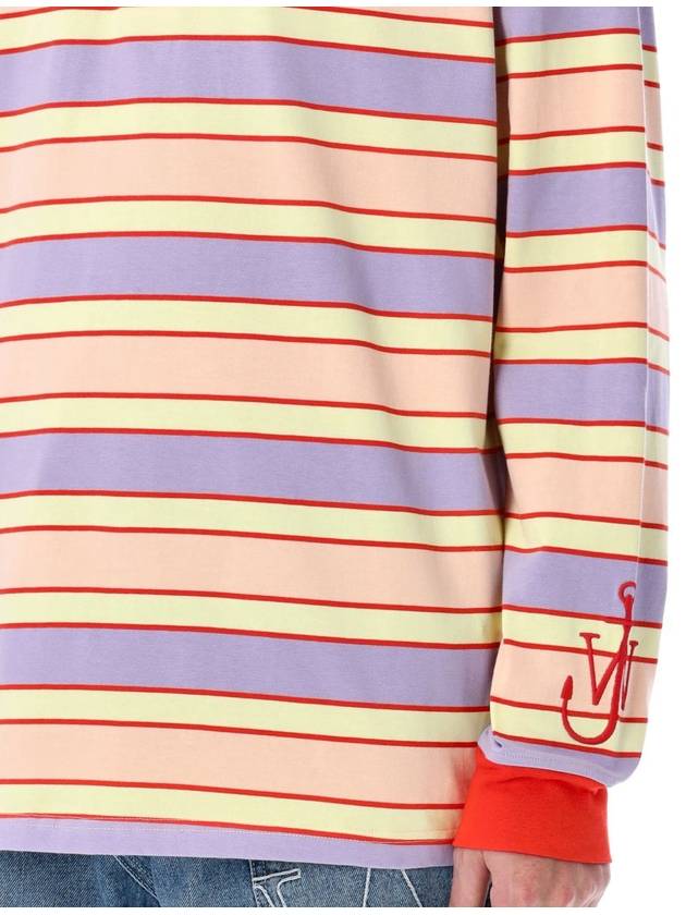 JW Anderson Contrast Trim Striped Polo Top - JW ANDERSON - BALAAN 3