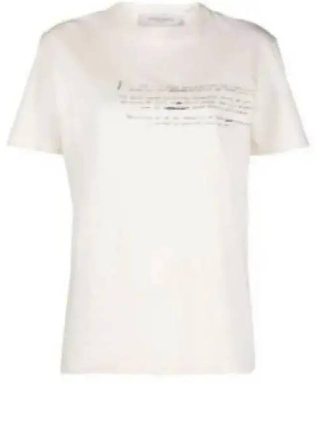 Slogan Print Short Sleeve T-Shirt White - GOLDEN GOOSE - BALAAN 2