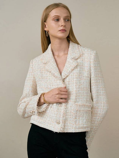 Carmen CARMEN wool tweed jacket ivory - AME - BALAAN 2