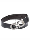 Reversible Gancini Leather Belt Black Brown - SALVATORE FERRAGAMO - BALAAN 2