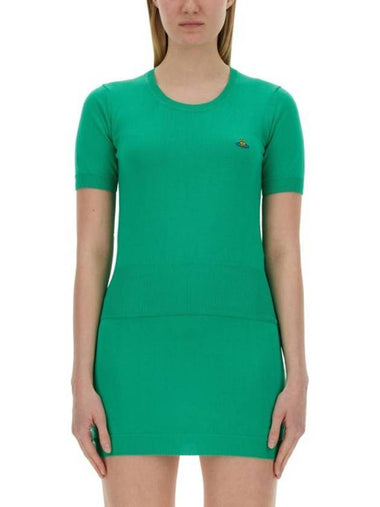 Bea Embroidery Logo Knit Top Green - VIVIENNE WESTWOOD - BALAAN 1