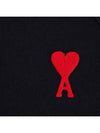 Men's Heart Logo Cotton Sweatshirt Black - AMI - BALAAN 4