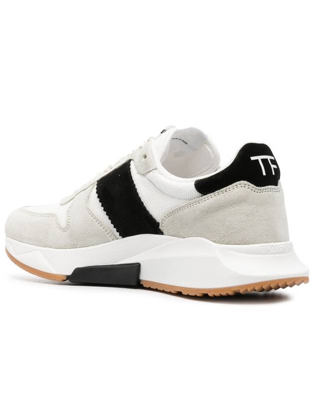 Suede Technical Fabric Jagga Low Top Sneakers Black White - TOM FORD - BALAAN 4