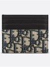 Oblique Jacquard Grained Leather Card Wallet Black - DIOR - BALAAN 2