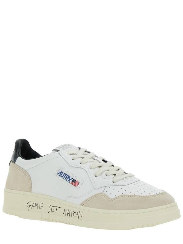 'Medalist Low' White Low Top Sneakers With Side Logo Detail In Leather And Suede Man - AUTRY - BALAAN 2