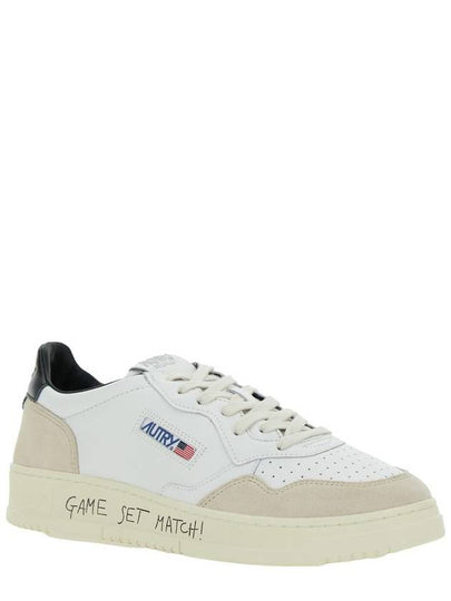 'Medalist Low' White Low Top Sneakers With Side Logo Detail In Leather And Suede Man - AUTRY - BALAAN 2