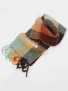 Check Mohair Muffler Chestnut Brown Yellow Green - ACNE STUDIOS - BALAAN 4