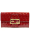 8M0021 Red Patent FF Logo Zucchino Long Wallet - FENDI - BALAAN 1