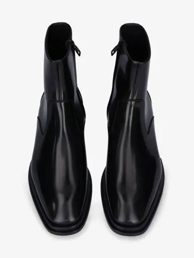 Logo Plaque Zip-Up Ankle Boots Black - ALEXANDER MCQUEEN - BALAAN 2