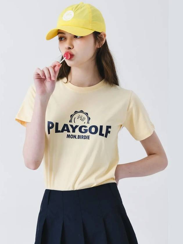 Washing short sleeve t-shirt YELLOW - MONBIRDIE GOLF - BALAAN 3