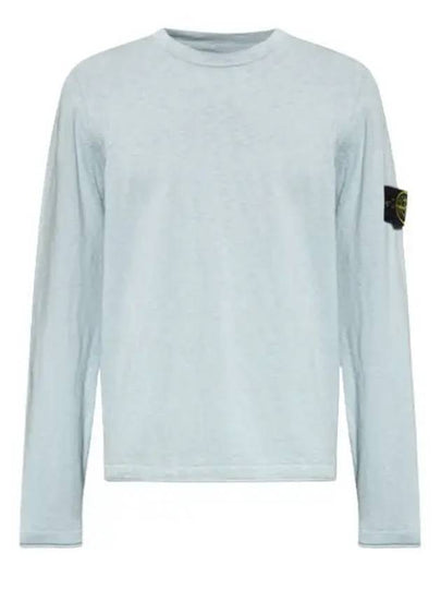 Compass Badge Ribbed Cotton Knit Top Sky Blue - STONE ISLAND - BALAAN 2