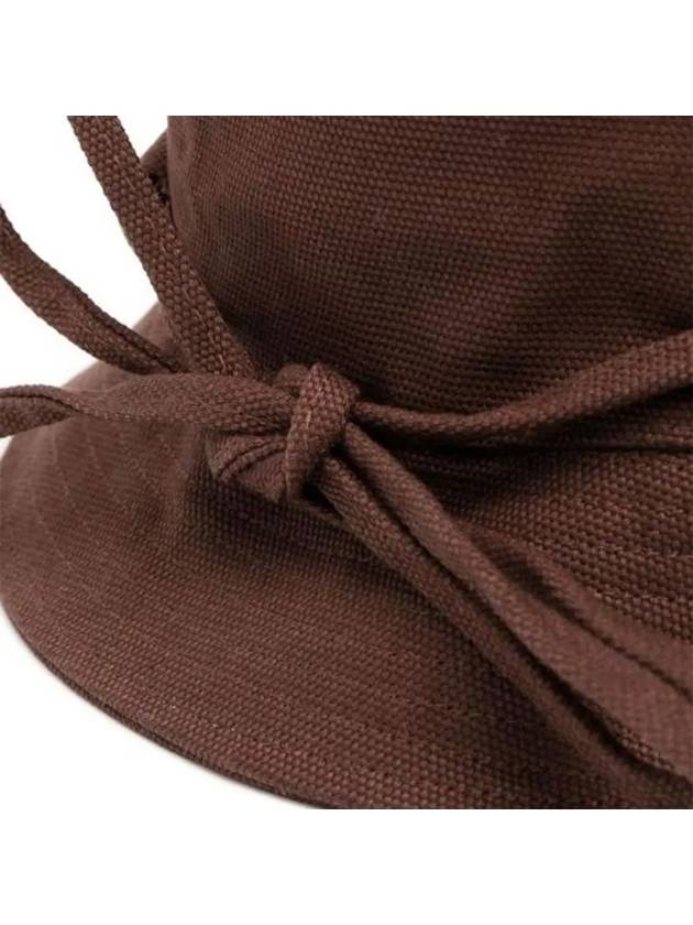 Le Bob Gadjo Knotted Bucket Hat Brown - JACQUEMUS - BALAAN 3