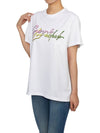 Love Print Cotton Short Sleeve T-Shirt White - GANNI - BALAAN 5