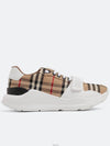 Vintage Check And Leather Sneakers White Archive Beige - BURBERRY - BALAAN 2