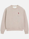 Small Heart Logo Sweatshirt Beige - AMI - BALAAN 4