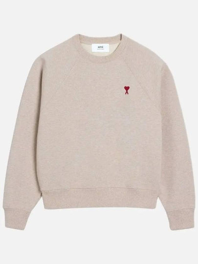 Small Heart Logo Sweatshirt Beige - AMI - BALAAN 2