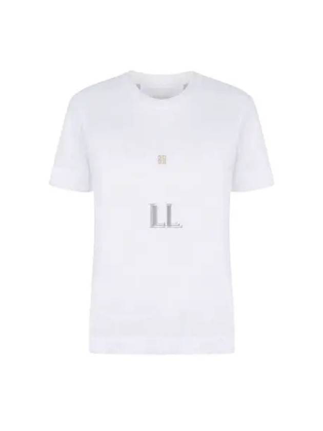 Embroidered Logo Cotton Short Sleeve T-Shirt White - GIVENCHY - BALAAN 2