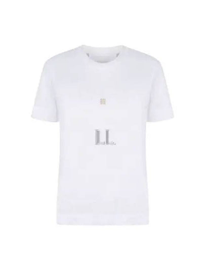 Embroidered Logo Cotton Short Sleeve T-Shirt White - GIVENCHY - BALAAN 2