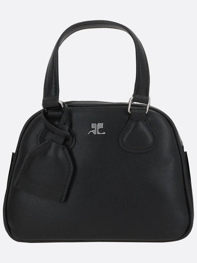 Logo Mini Leather Bowling Tote Bag Black - COURREGES - BALAAN 2