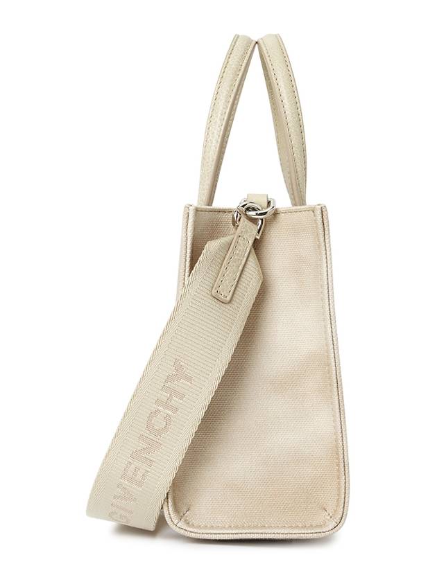 Embroidered Logo Mini Shopping Tote Bag Dusty Golden - GIVENCHY - BALAAN 3