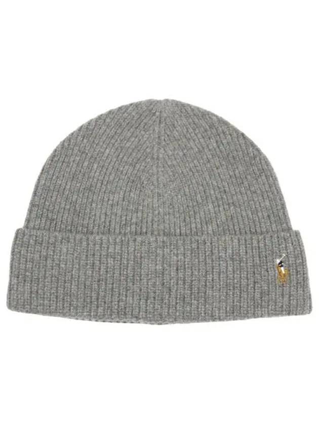 Pony Logo Wool Beanie Grey - POLO RALPH LAUREN - BALAAN 3