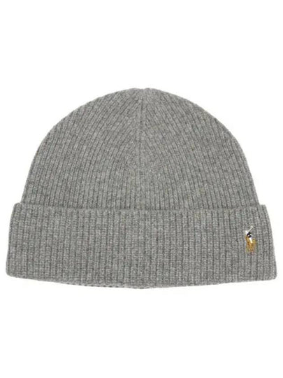 Pony Logo Wool Beanie Grey - POLO RALPH LAUREN - BALAAN 2