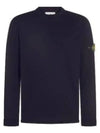 Raw Hand Cotton Crewneck Knit Top Navy - STONE ISLAND - BALAAN 2