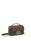 Baguette Chain FF Jacquard Medium Cross Bag Brown - FENDI - BALAAN 3