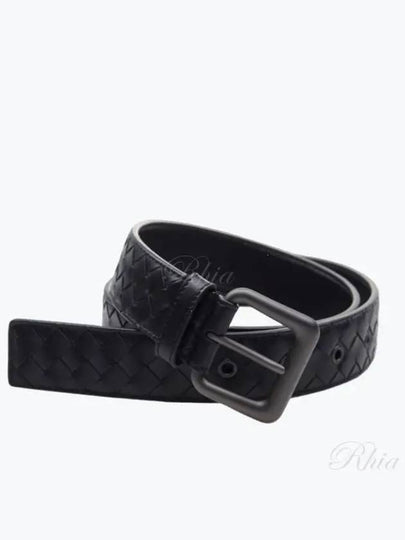 Intrecciato Leather Belt Black - BOTTEGA VENETA - BALAAN 2