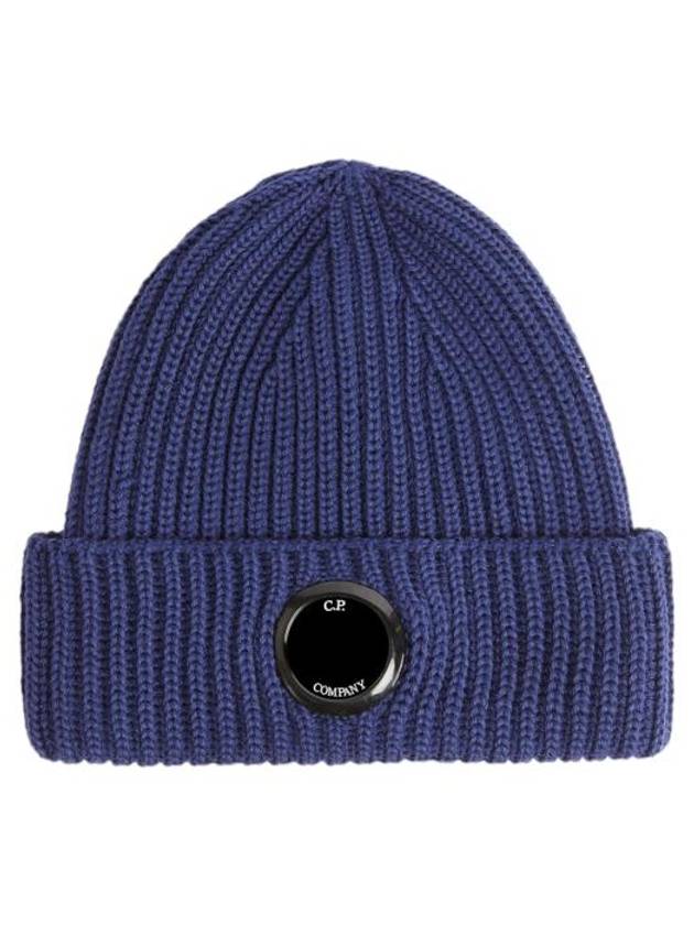 Extra Fine Merino Wool Beanie Blue - CP COMPANY - BALAAN 1