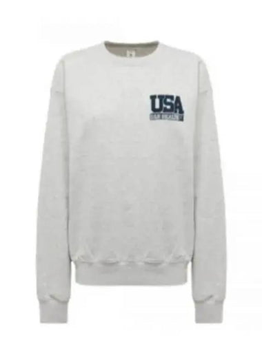 USA SR HEALTH HEATHER GRAYNAVY CR883 print crew neck sweatshirt 925746 - SPORTY & RICH - BALAAN 1