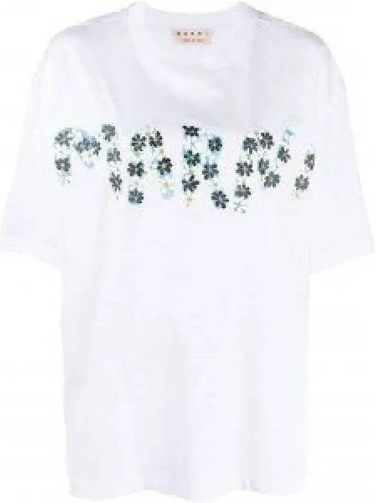 Daisy Logo Short Sleeve T-Shirt White - MARNI - BALAAN 2
