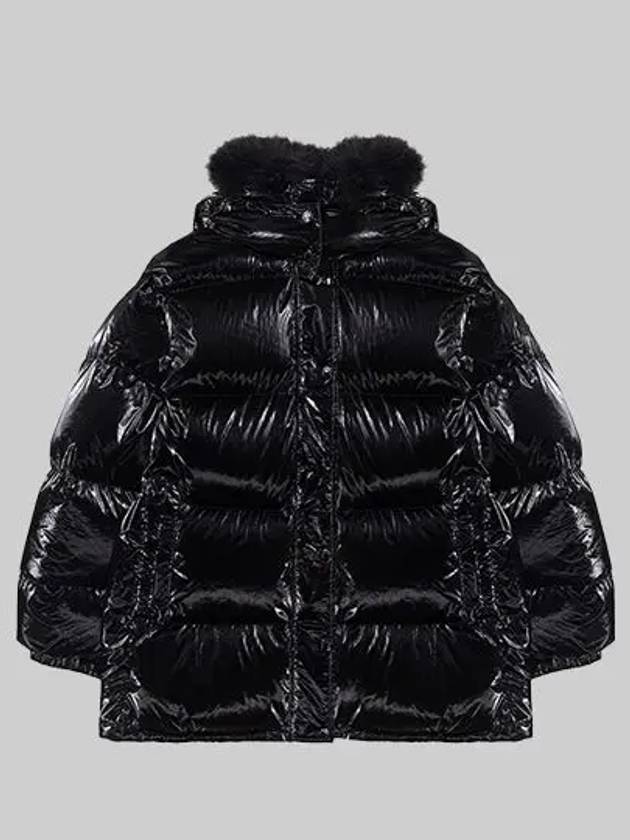 1A00106 53A3H 999 HANAU Glossy Black Women’s Padding - MONCLER - BALAAN 1