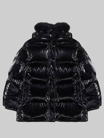 1A00106 53A3H 999 HANAU Glossy Black Women’s Padding - MONCLER - BALAAN 1