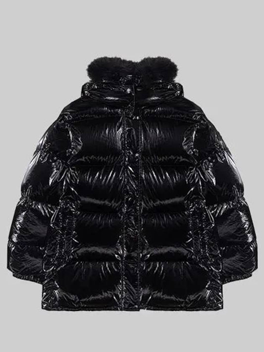 1A00106 53A3H 999 HANAU Glossy Black Women’s Padding - MONCLER - BALAAN 1