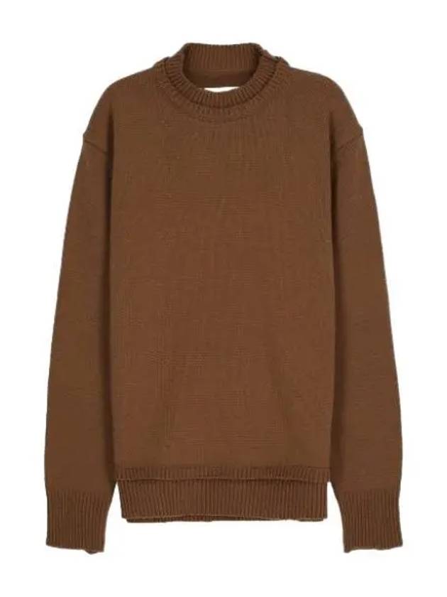 Backstitch Elbow Patch Knit Camel - MAISON MARGIELA - BALAAN 1