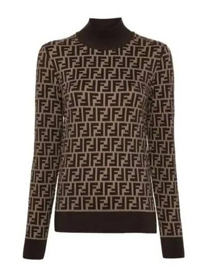 FF Cotton Turtleneck Brown - FENDI - BALAAN 2