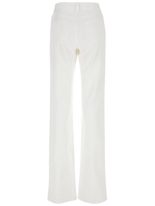 Women's Asymmetric Button Wide Jeans White - TOM FORD - BALAAN 3