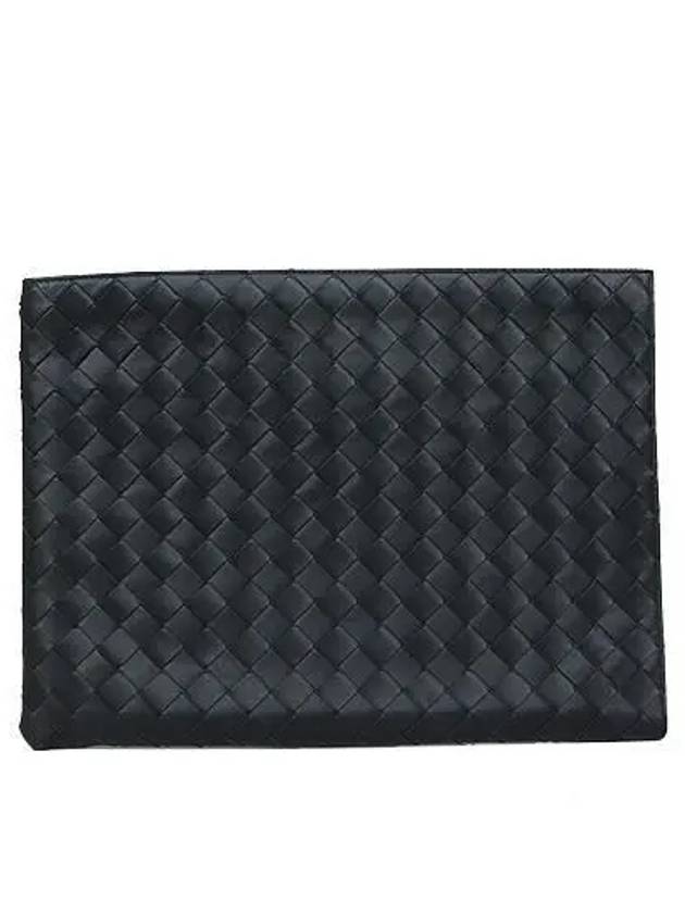 607479 Intrecciato leather half zipper clutch bag - BOTTEGA VENETA - BALAAN 2