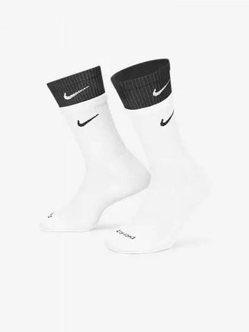 Everyday Plus Cushion Training Crew Socks White Black DD2795 104 700221 - NIKE - BALAAN 1