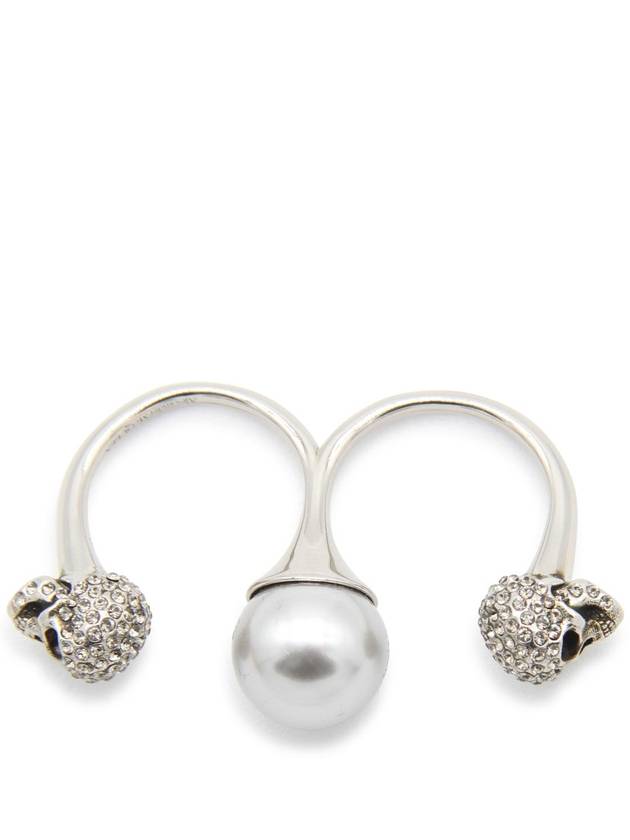 23 fw Pearl Brass Skull Double Ring 734749I170E1390 B0480371977 - ALEXANDER MCQUEEN - BALAAN 5