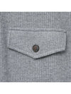 Ribbed henley neck long sleeve t shirt gray - NOIRER - BALAAN 7