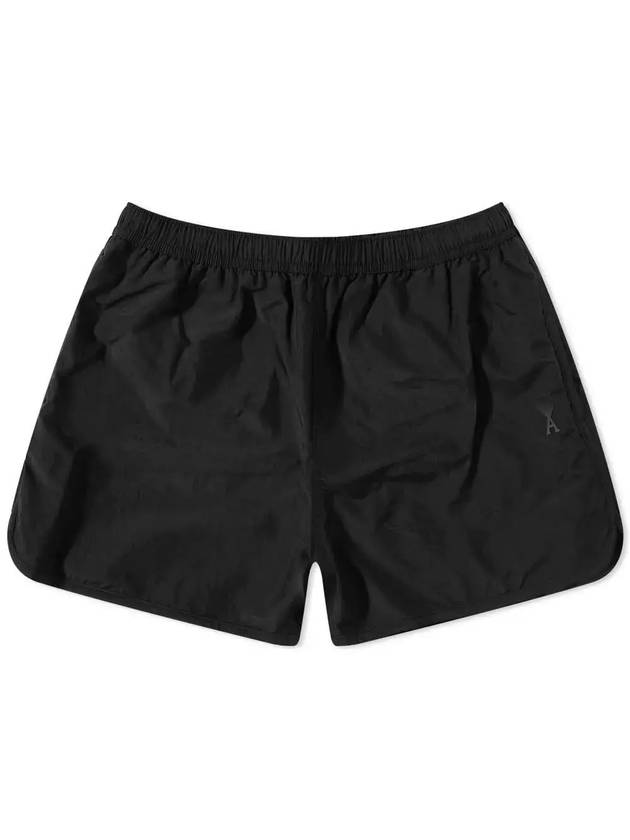 Men's Heart Logo Nylon Swim Shorts Black - AMI - BALAAN.