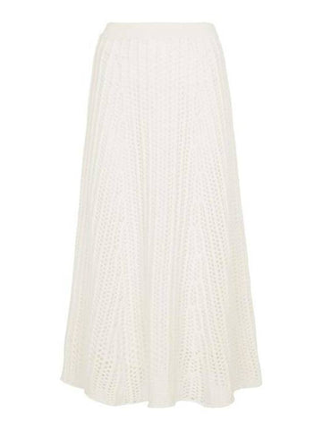 Skirt Cable Knit Cashmere Midi 421909 A007 IVR - GABRIELA HEARST - BALAAN 1