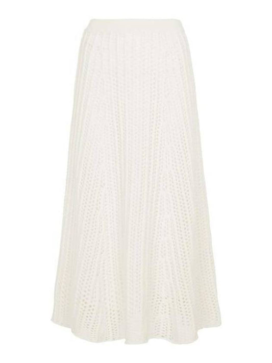 Skirt Cable Knit Cashmere Midi 421909 A007 IVR - GABRIELA HEARST - BALAAN 1