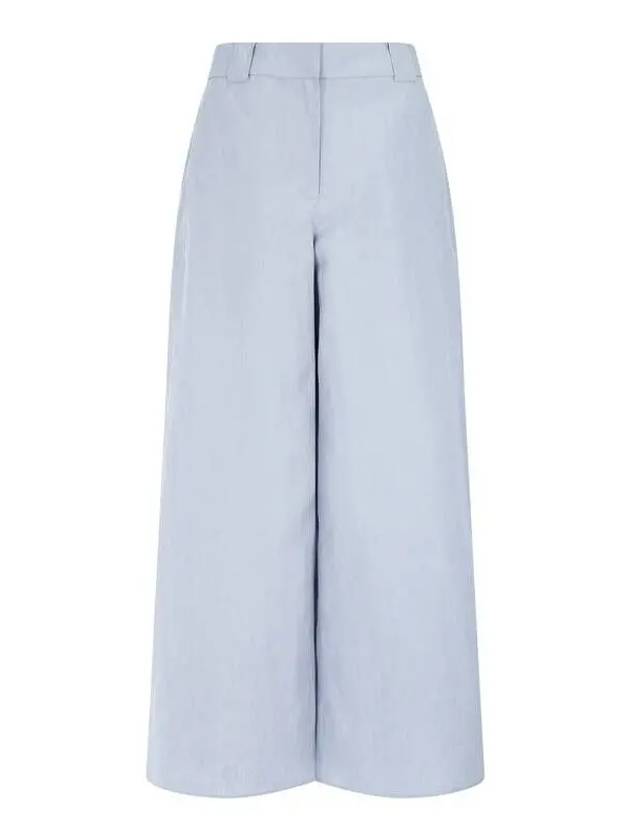 Women s Bold Loop Wide Linen Pants Blue - EMPORIO ARMANI - BALAAN 1