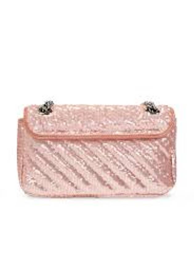 Women's GG Marmont Small Sequin Shoulder Bag Pink - GUCCI - BALAAN 3