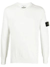 Men's Wappen Patch Crew Neck Knit Top White - STONE ISLAND - BALAAN 3